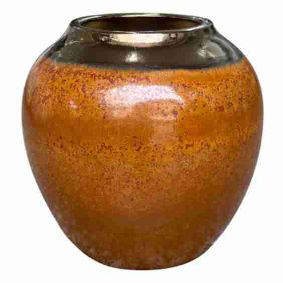 Brown Reactive Glaze Ceramic Vase 
