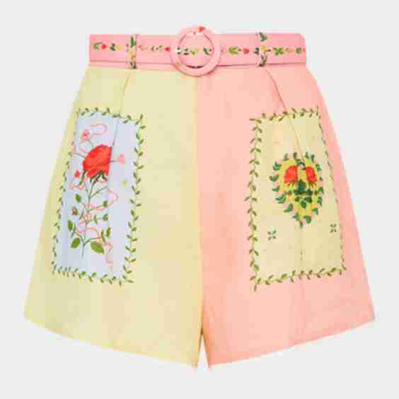 Porto Siesta Tile-Print Linen Shorts