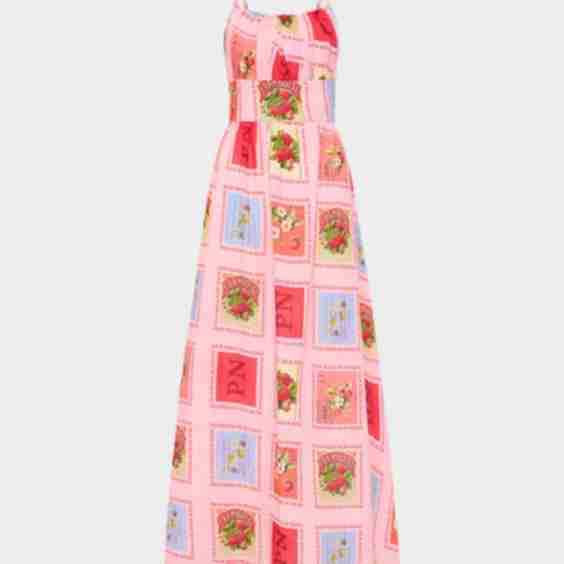 Tulipa Sleeveless Stamp-Print Maxi Dress
