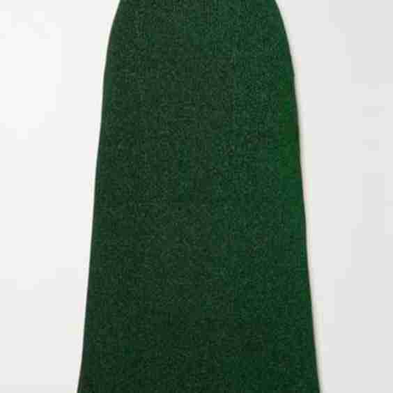 Ribbed Lurex Midi Skirt