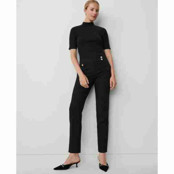 The Extended Tab Waist Eva Ankle Pant in Twill