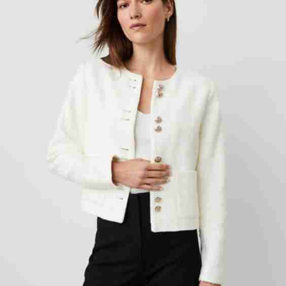 Double Button Jacket in Boucle Tweed