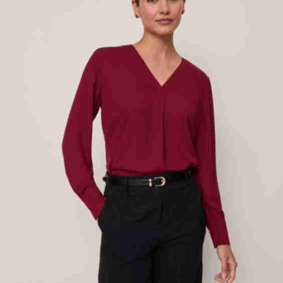 Mixed Media Pleated Top