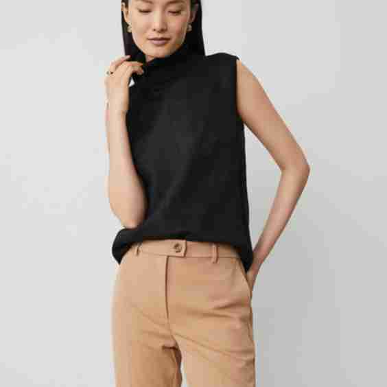 
Faux Suede Mixed Media Turtleneck Sweater
