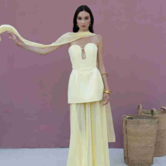 Maris Dress with Cutout Bodice and A Scarf