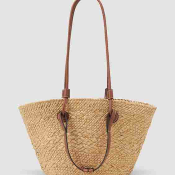 Strap Decor Straw Tote Bag