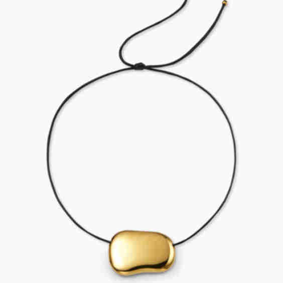Glossy Bean Adjustable Pendant Necklace