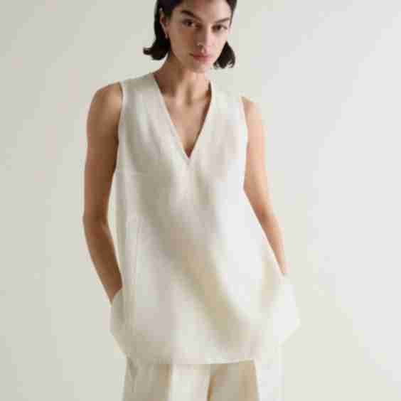 Women's Future-Linen V Neck Tunic Top