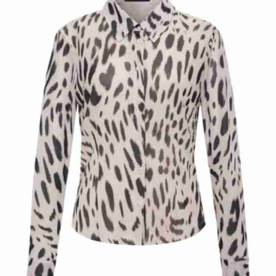 Fitted Mesh Button Down Top