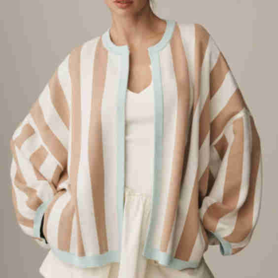 Open-Front Icon Cardigan Sweater