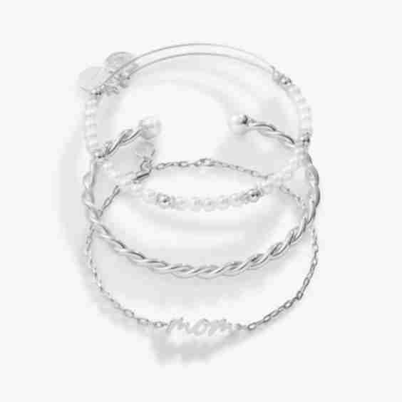 'Mom' Script Bracelet, Set Of 3