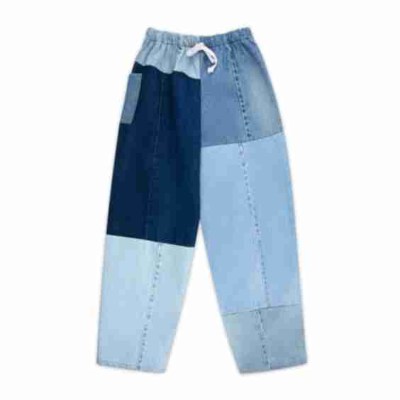 Patchwork Drawstring Jeans