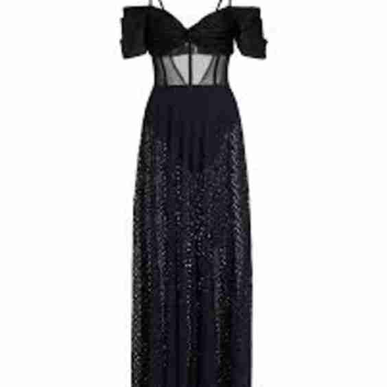 Corset Netted Maxi Dress