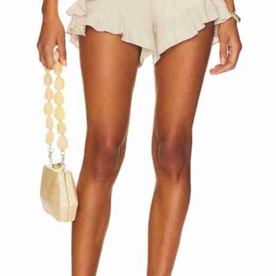 Jute Trim Cutout Shorts