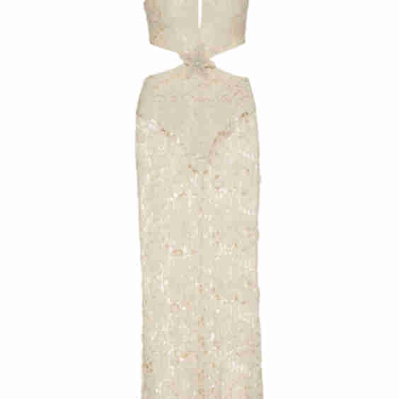 Embroidered Crochet Halterneck Dress
