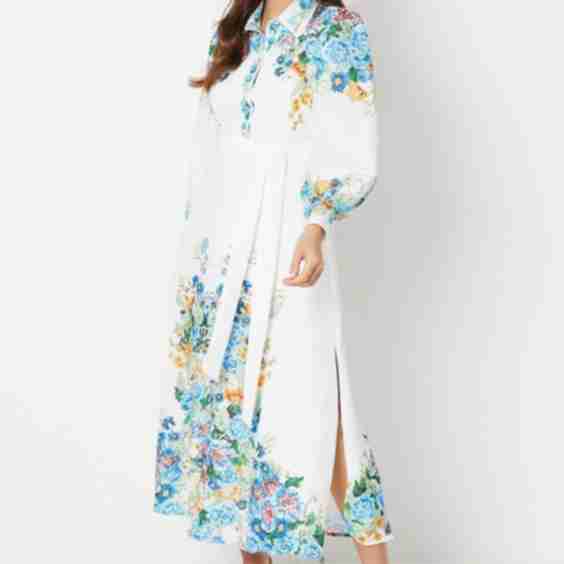 Floral Western Belted Midi Shirt Dress