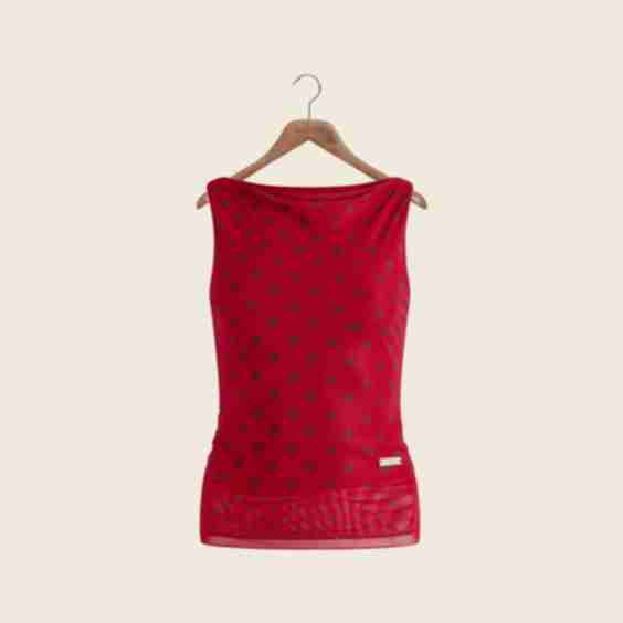 Double Layer Polka Dot Mesh Vest