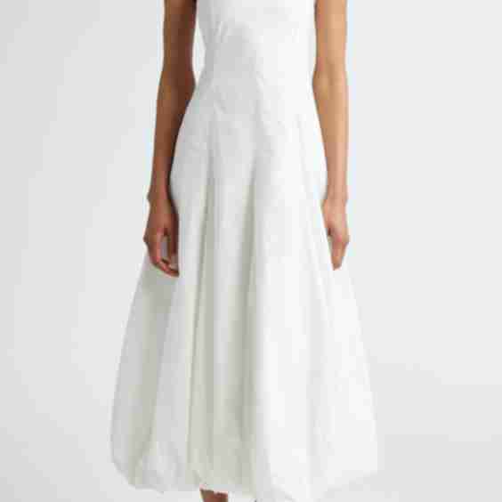 Globo Strapless Bubble Hem Midi Dress