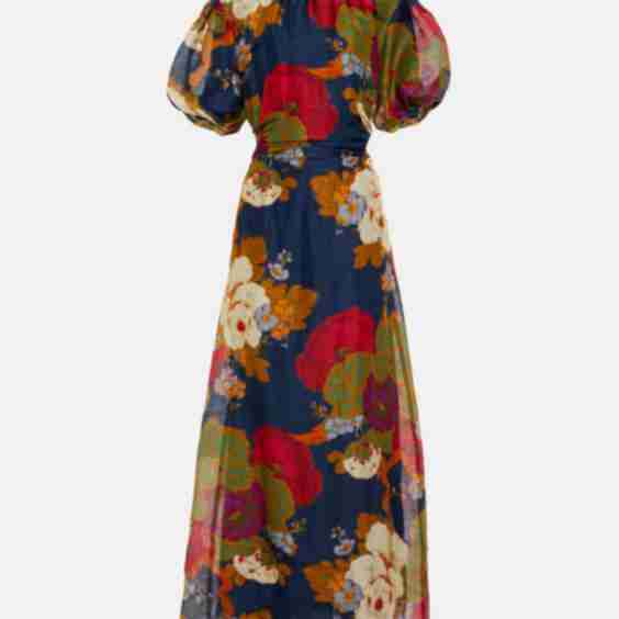 Bonita Floral Silk & Linen Maxi Dress