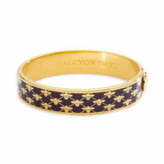 Bee Sparkle Trellis 18k Gold-plated Hinged Bangle