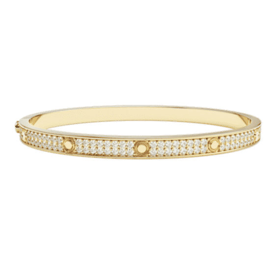 10 K Pave Devotion Bangle