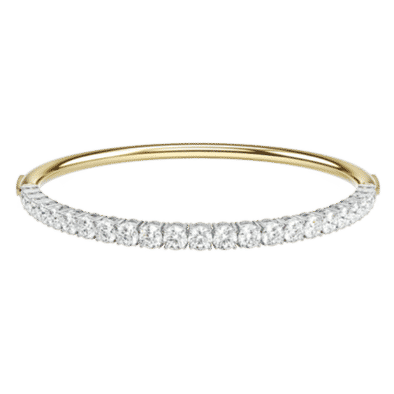 14 K Half Bangle Half Diamond Tennis Bracelet