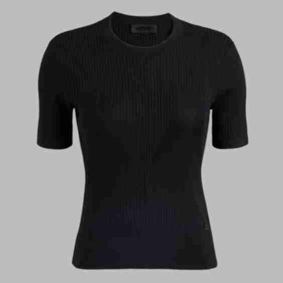 Ribbed Silk & Cotton Sweater Tee