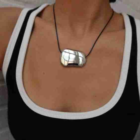 Raquel Organic Silver Plate Leather Necklace