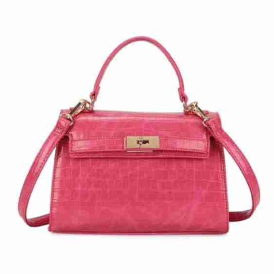 Croc Crossbody in Hot Pink