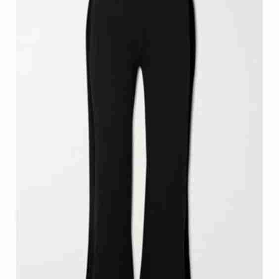 Velvet-Trimmed Merino Wool Wide-Leg Pants