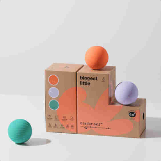 b is for ball® - 3-ball Set | Montessori-Inspired "L" Shaped Box