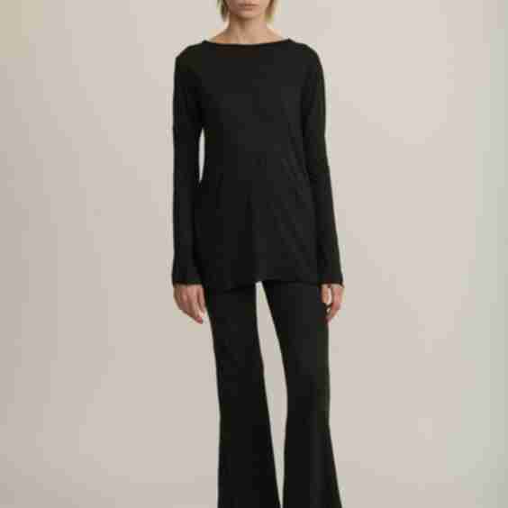 Zora Slim Bottoms With Flare In Tissue Cotton