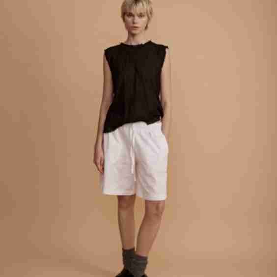 Iris Raw Hem Tank in Gauze