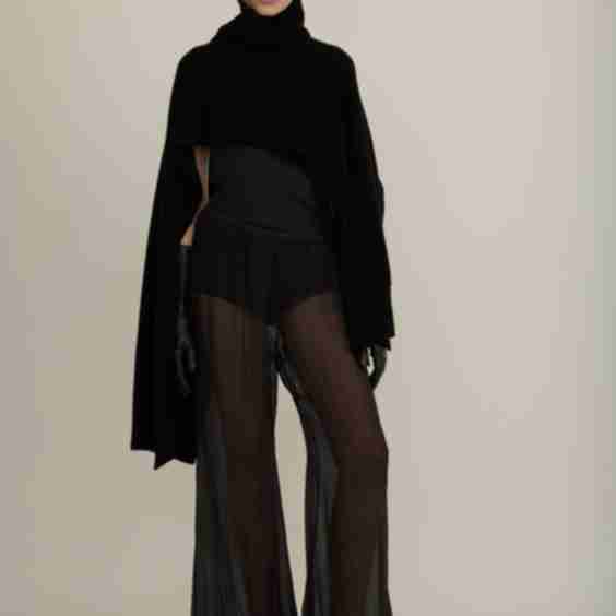 Medea Turtleneck Cape In Wool