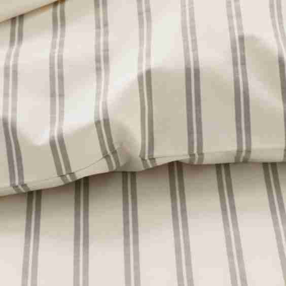 Narrow Stripe Classic Cool Cotton Percale Bed Duvet Cover