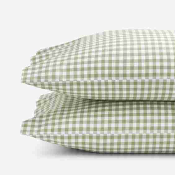 Gingham Classic Cool Organic Cotton Percale Pillowcase Set