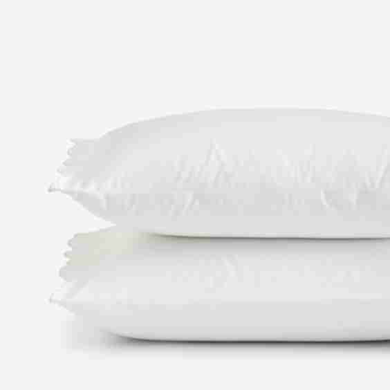Embroidered Scallop Classic Smooth Sateen Solid Pillowcase Set - Ivory, Standard