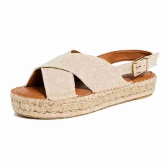 Crossed Platform Sandals