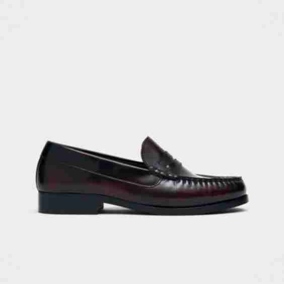 Rivet Brushed Leather Loafers