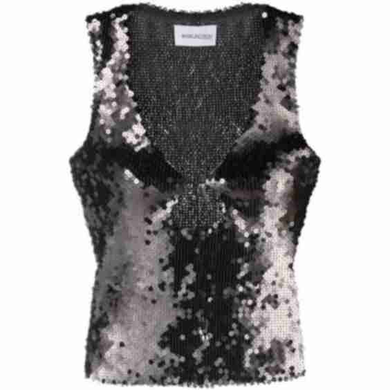 Sequin-Embellished Sleeveless Top