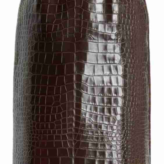 Wile Croc-Effect Leather Midi Skirt