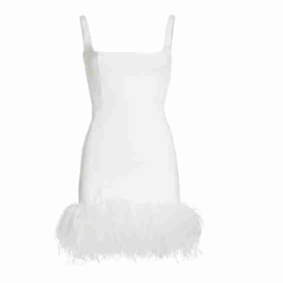 Sior Seamed Feather Mini Dress