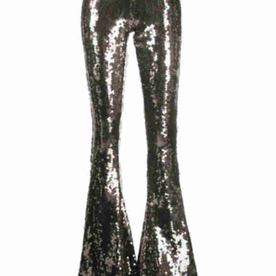 Sequin-Embellished Flared Trousers
