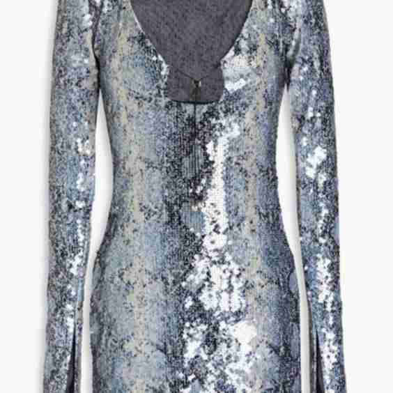 Solaria Sequined Mesh Mini Dress