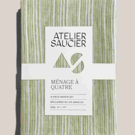 Avocado Stripe Napkins | Set of 4