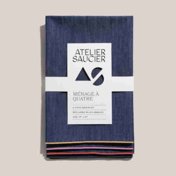 Rainbow Denim Napkins | Set of 4