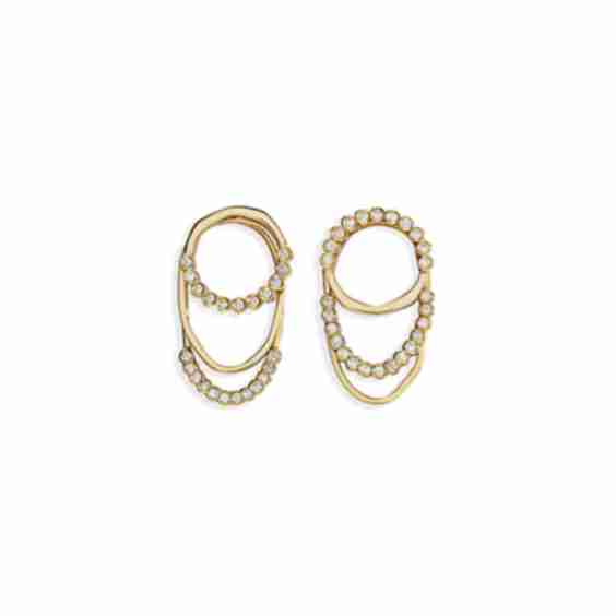Gold 18k “Evangeline” White Diamond Earrings 0,22cts