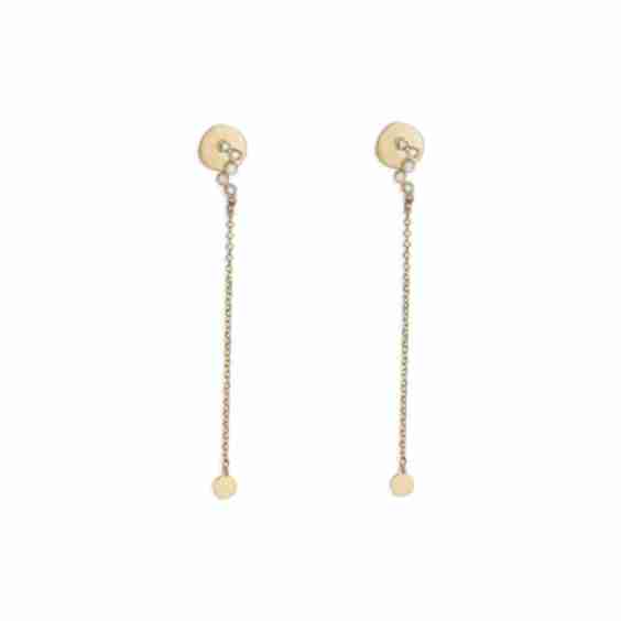 Gold 14k “Iaira” Earrings With 5 White Diamonds 0,05cts