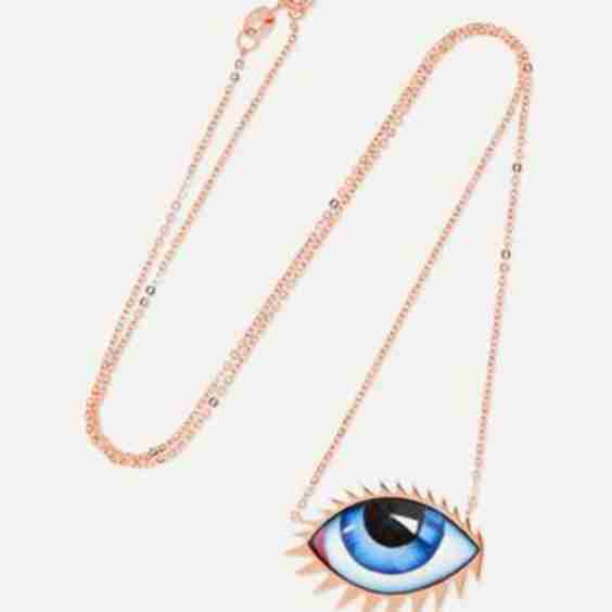 + Zeus+dione Tu Es Partout 14-Karat Rose Gold Enamel Necklace
