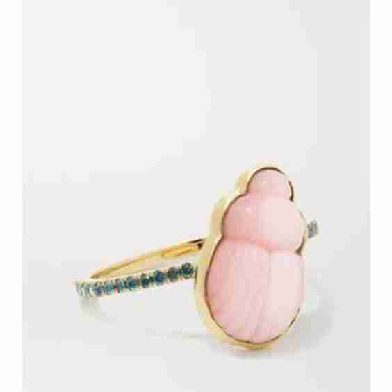 Small Livia 14-Karat Gold, Opal And Diamond Ring